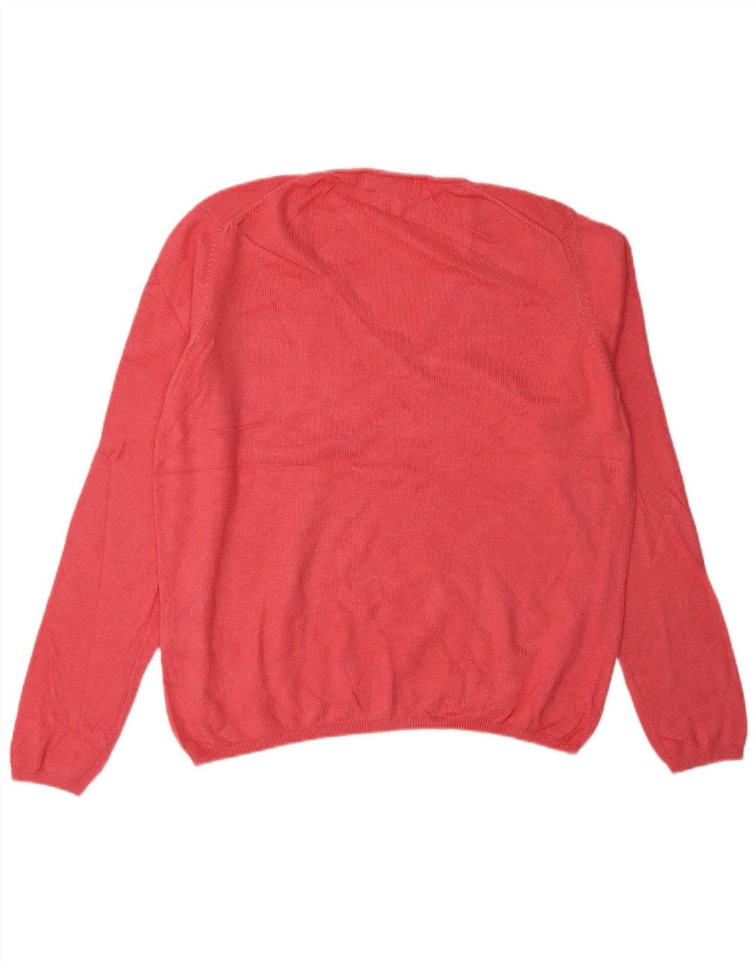 MARKS & SPENCER Maglione da donna con scollo a V UK 16 Large Rosa Viscosa
