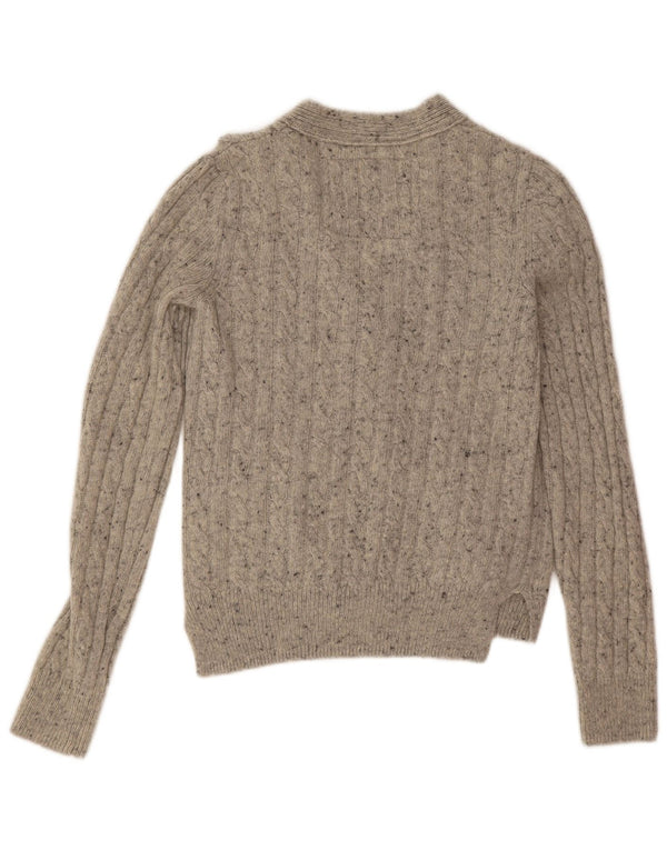 Maglione cardigan oversize da donna Superdry UK 10 piccolo lana screziata grigia