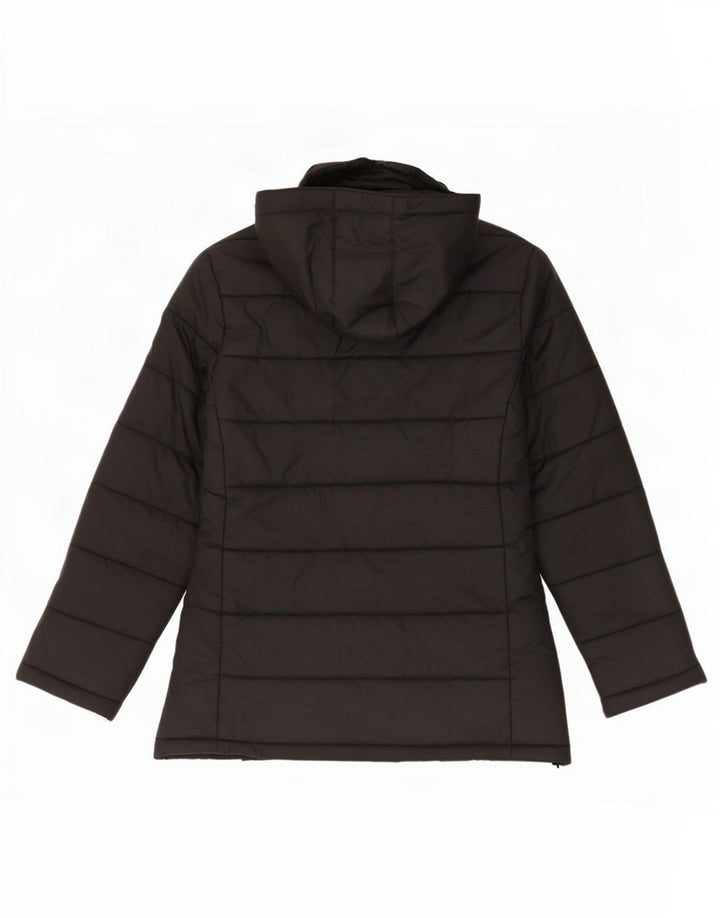 Giacca imbottita con cappuccio da donna Zara UK 14 nylon nero medio