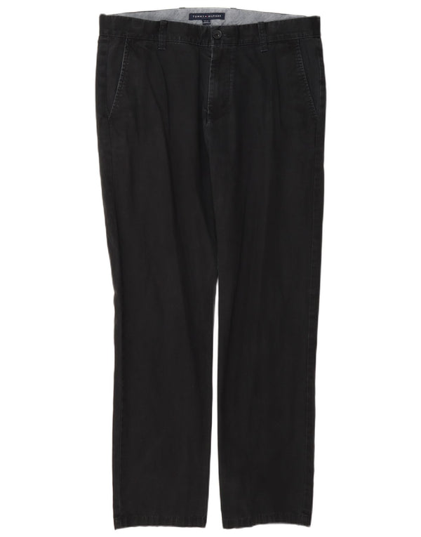 Pantaloni chino dritti da uomo Tommy Hilfiger W32 L30 cotone grigio