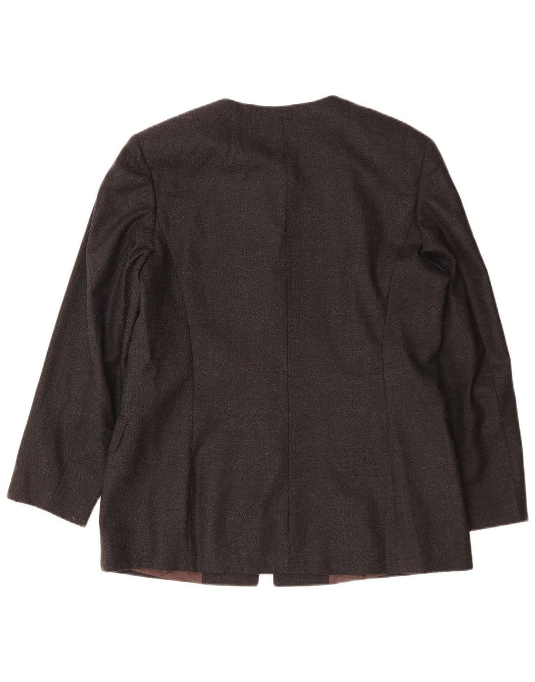 Giacca blazer vintage da donna a 4 bottoni con linea lunga IT 48 XL in lana grigia