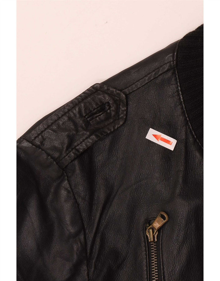 Giacca in pelle militare da uomo Squero UK 36 piccola nera