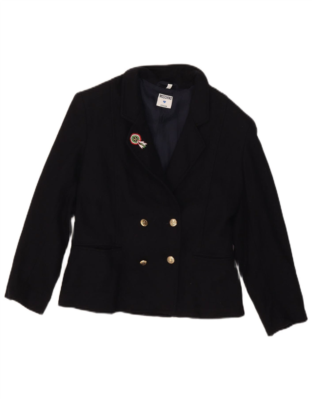 Giacca Blazer Doppiopetto Moschino Bambina 7-8 Anni Blu Navy Lana