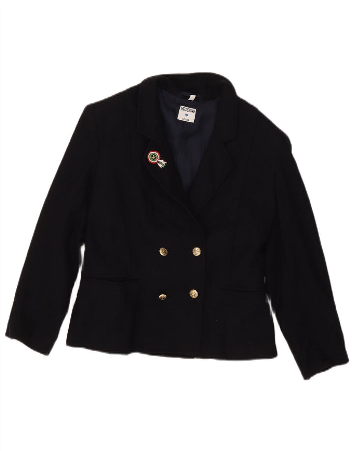 Giacca Blazer Doppiopetto Moschino Bambina 7-8 Anni Blu Navy Lana