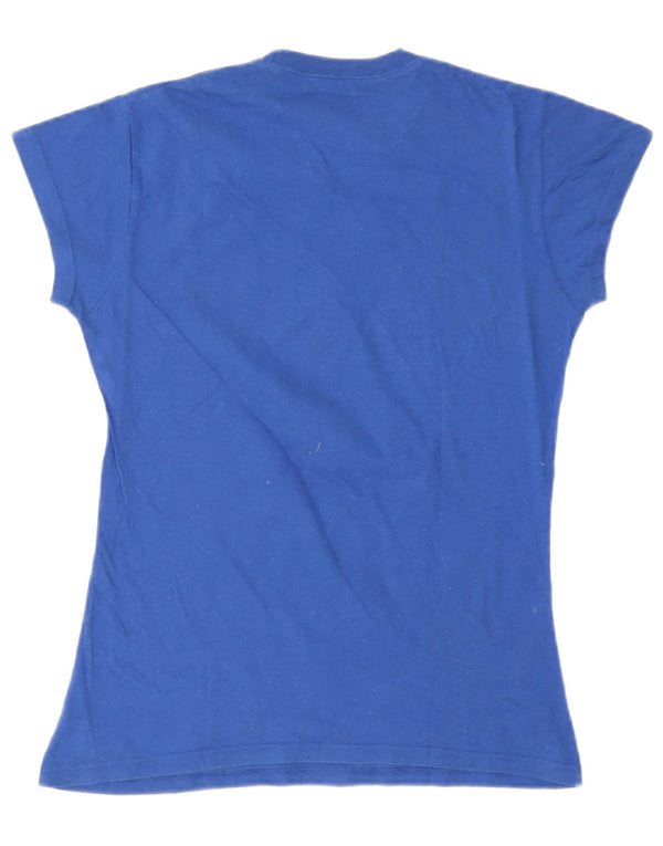 T-shirt grafica da donna Hard Rock Cafe Berlino Top UK 14 grande cotone blu