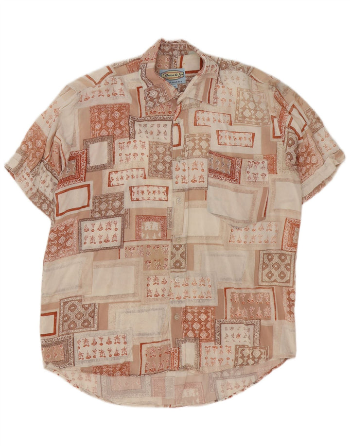 Camicia a maniche corte da uomo Harrison & Son media multicolore geometrica