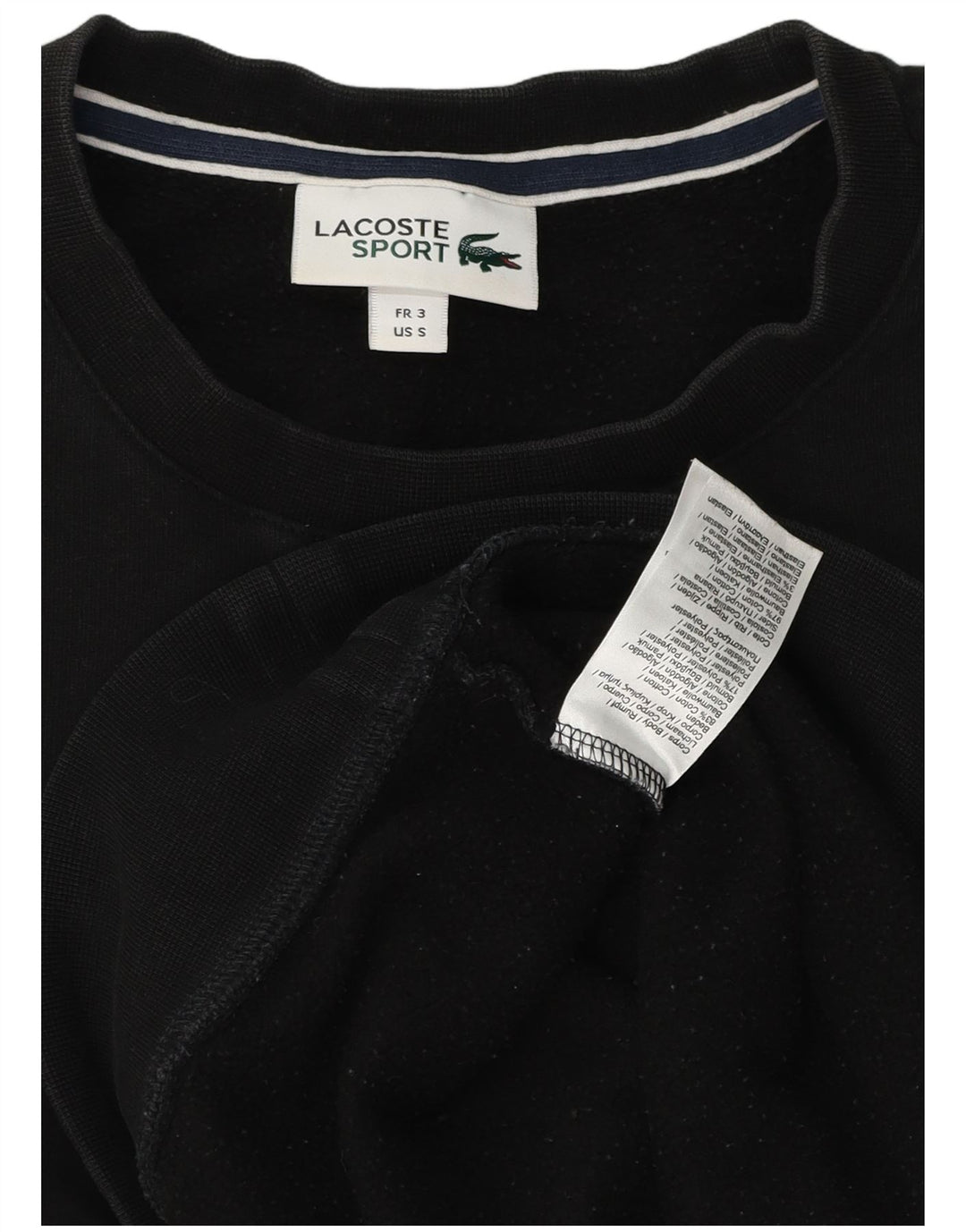 Felpa da uomo Lacoste maglione taglia 3 piccola in cotone nero
