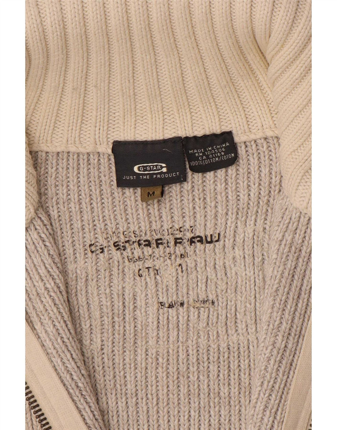 Maglione cardigan grafico da uomo G-Star in cotone beige medio