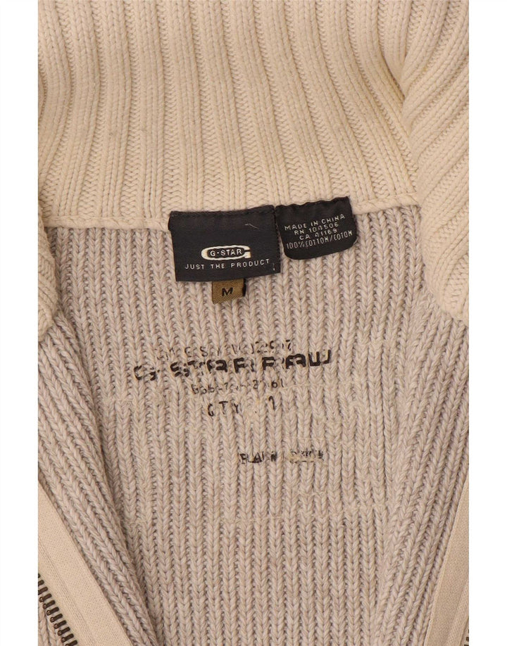 Maglione cardigan grafico da uomo G-Star in cotone beige medio
