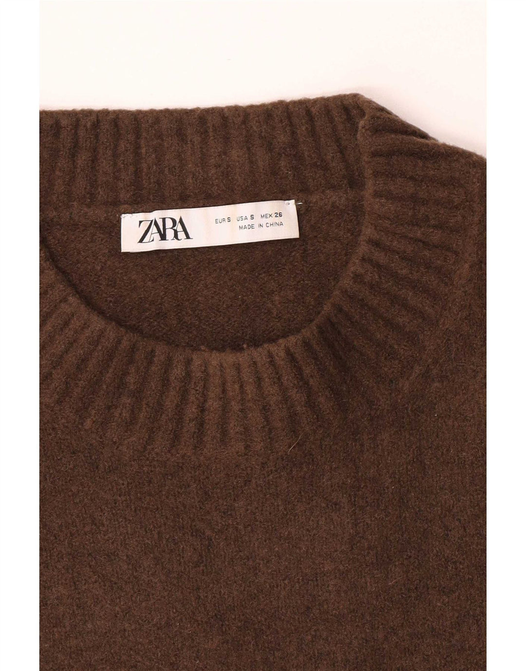 Maglione maglione oversize con scollo a barca da donna Zara UK 10 piccolo marrone