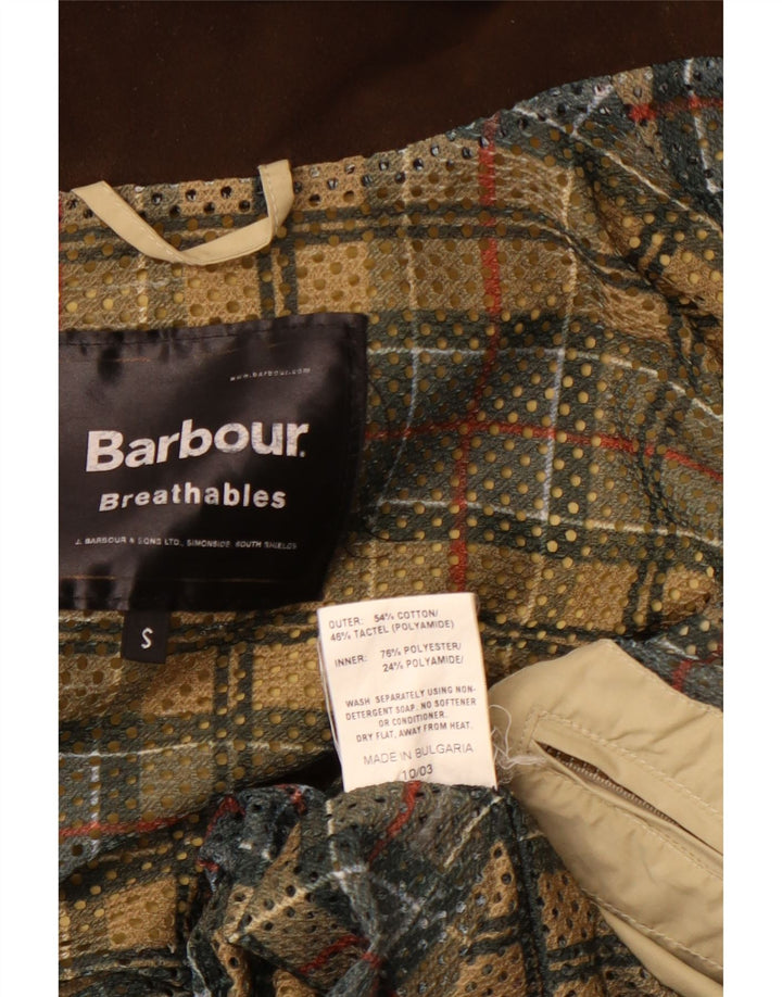 BARBOUR Giacca utilitaria da uomo con cappuccio UK 36 piccola in cotone beige
