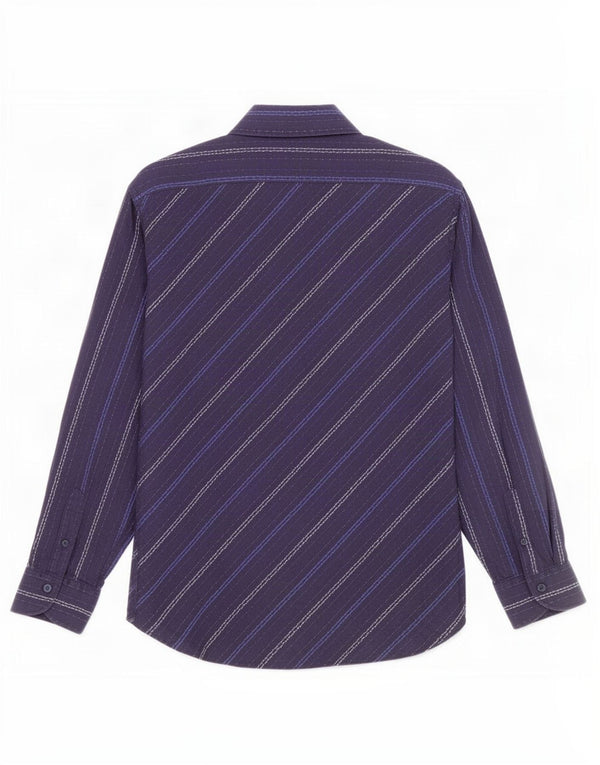 Camicia da uomo Ted Baker taglia 4 grande cotone a righe blu navy