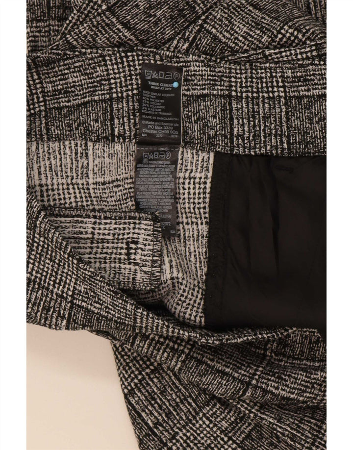 Pantaloni da abito da donna Marks & Spencer UK 14 Large W34 L32 a quadri grigi