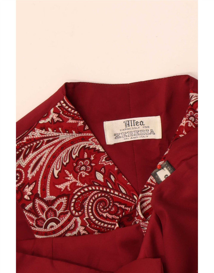 Gilet vintage da uomo piccolo in seta cachemire rossa