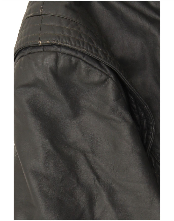 Giacca in pelle da uomo VINTAGE UK 40 grande in pelle grigia