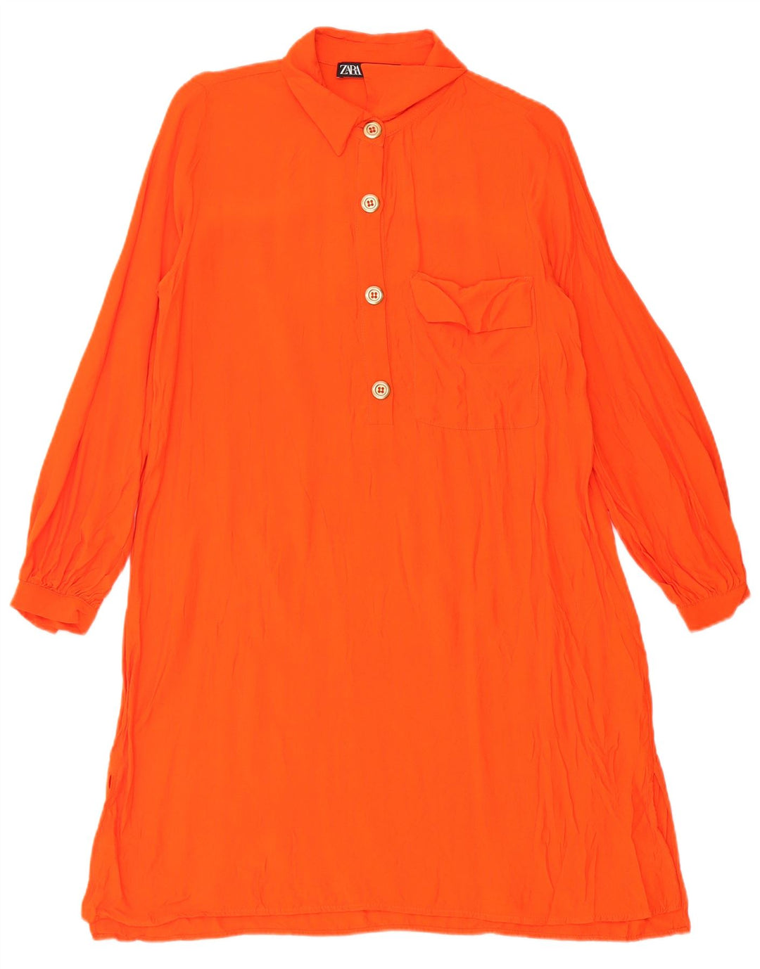 Abito chemisier pullover da donna Zara UK 10 piccolo in viscosa arancione