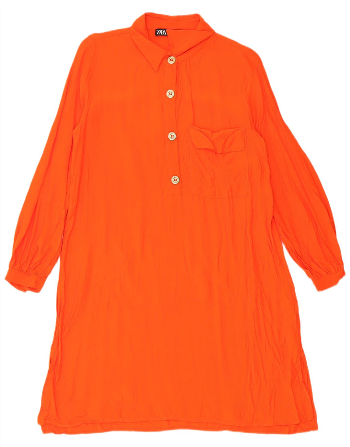 Abito chemisier pullover da donna Zara UK 10 piccolo in viscosa arancione