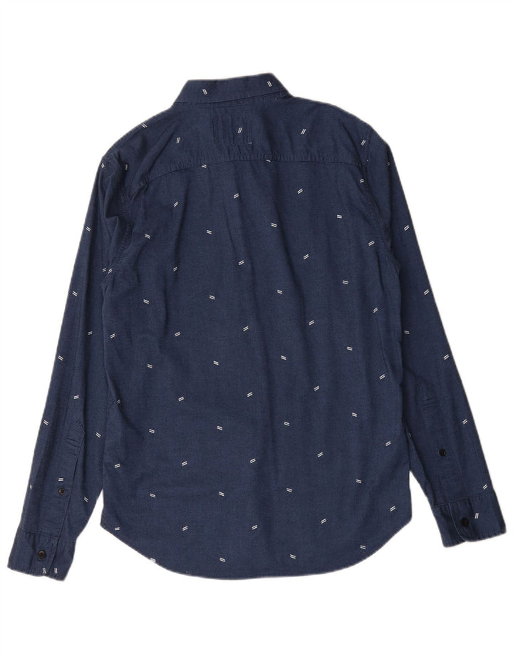 Camicia Hollister da uomo piccola in cotone maculato blu navy