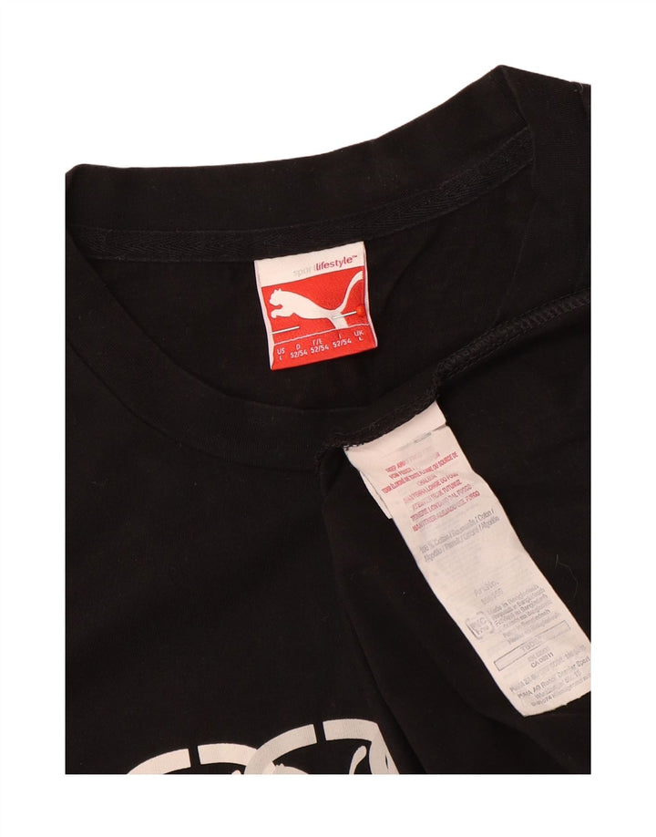 T-shirt grafica da uomo Puma Top grande in cotone nero
