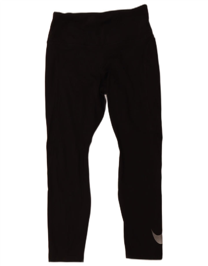 Leggings corti NIKE Dri Fit da donna UK 12 medio nero poliestere
