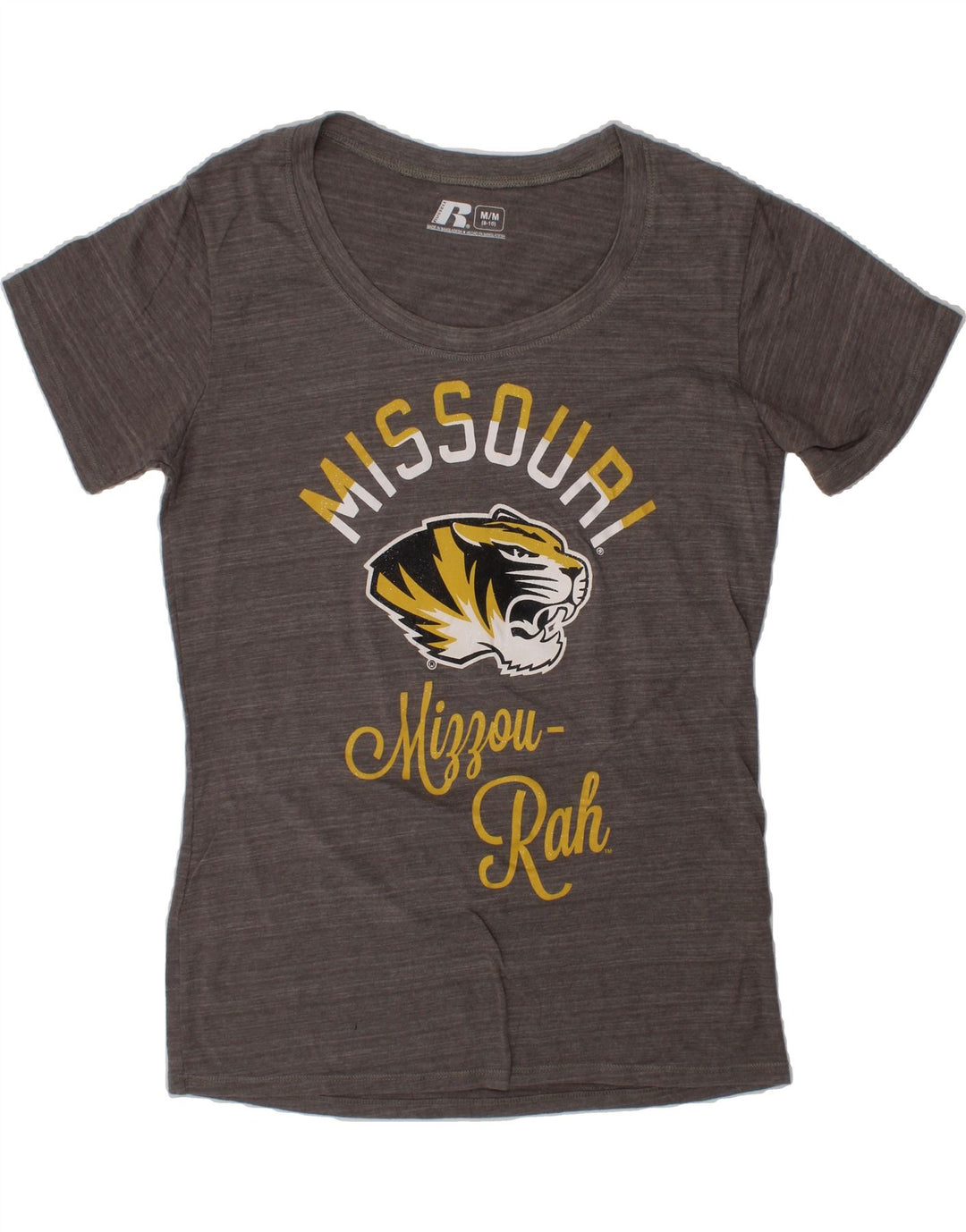 RUSSELL ATHLETIC Womens Graphic T-Shirt Top US 8/10 Medium Grey Vintage Russell Athletic and Second-Hand Russell Athletic from Messina Hembry 