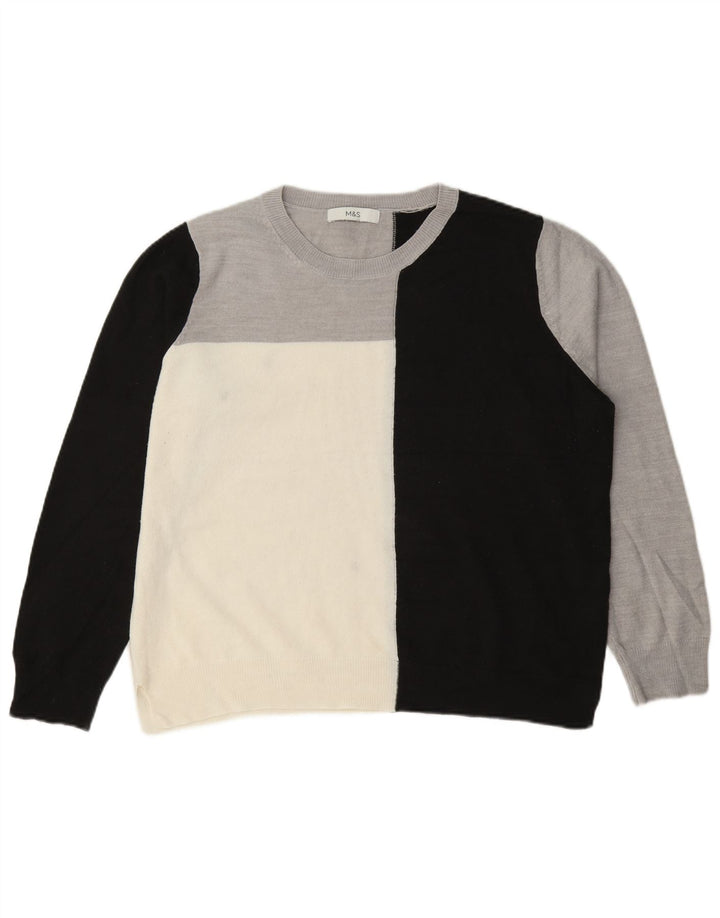 Maglione maglione girocollo da donna Marks & Spencer UK 14 grande multicolore