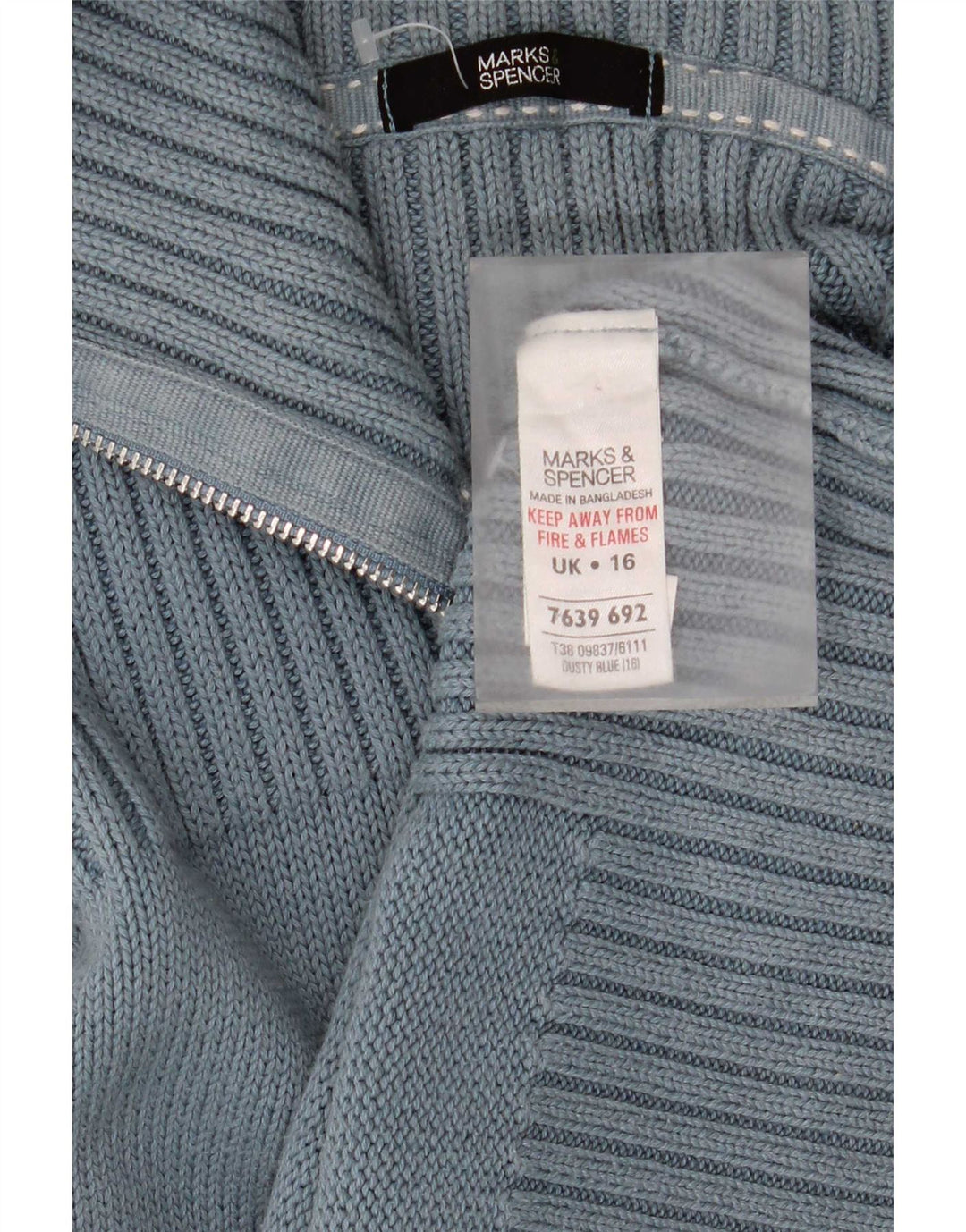 Maglione cardigan da donna Marks & Spencer UK 16 grande cotone blu