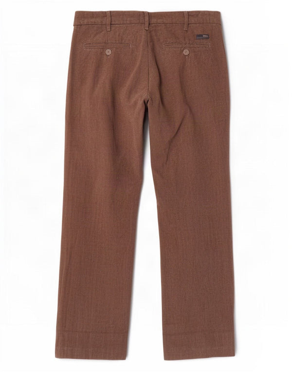 Pantaloni chino dritti da uomo Marlboro Classics W34 L30 cotone screziato marrone