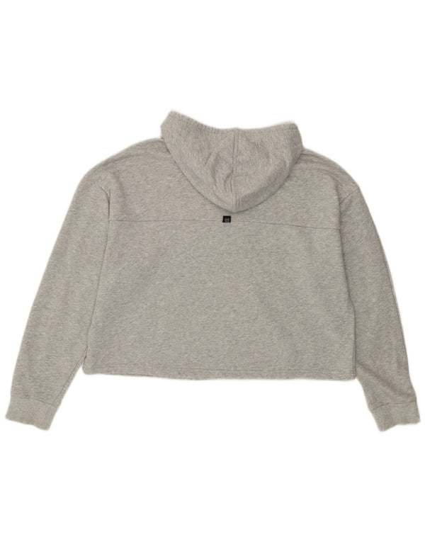 Felpa con cappuccio oversize con grafica corta da donna Puma UK 14 Cotone grigio medio