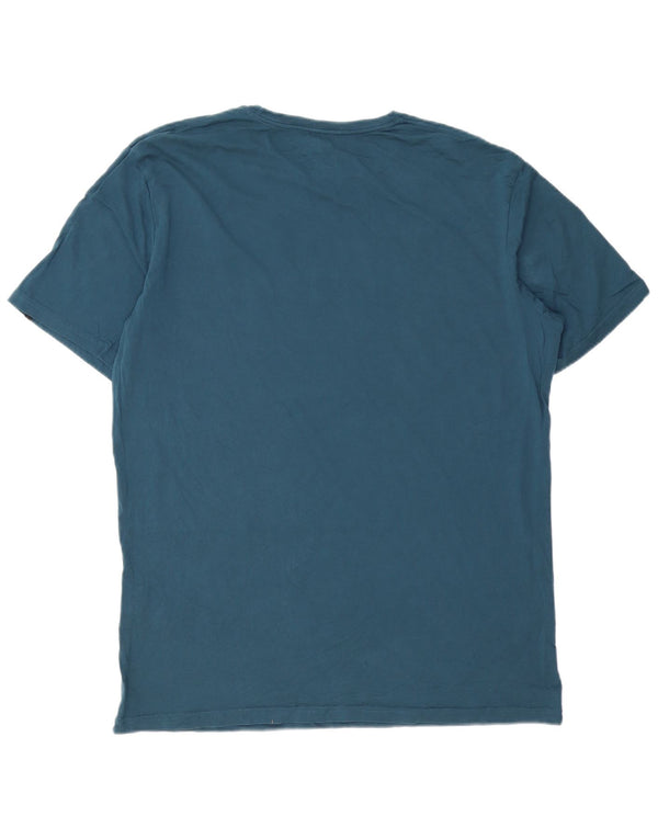 T-shirt grafica da uomo con vestibilità regolare Quiksilver XL in cotone blu