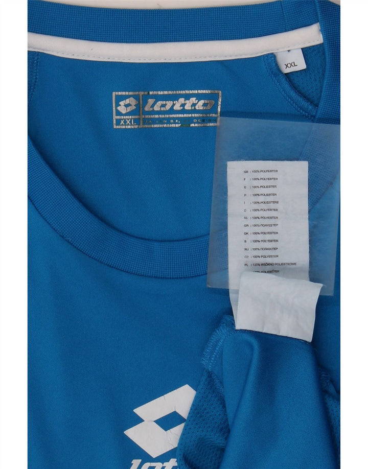 T-shirt da uomo Lotto Top 2XL Poliestere color block blu