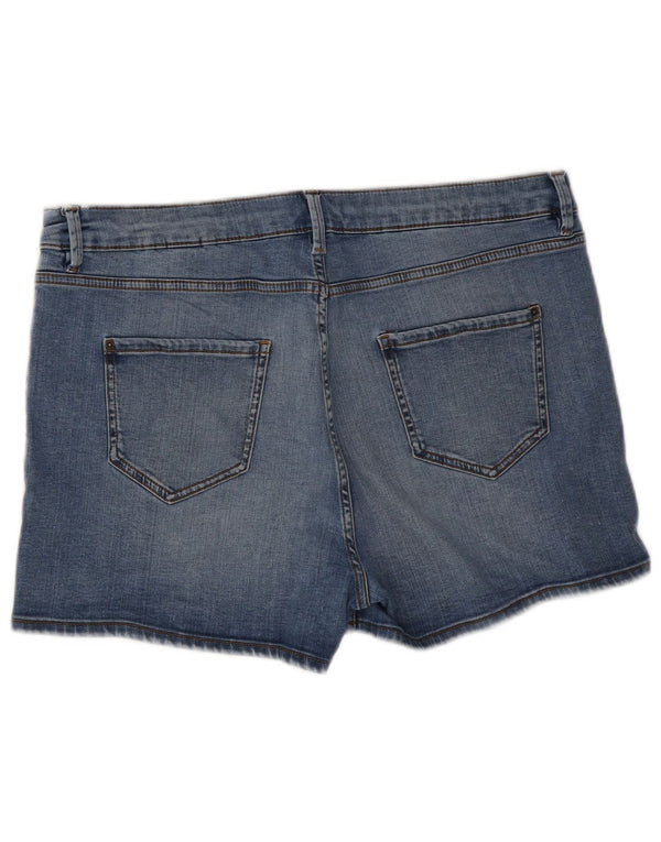 Pantaloncini di jeans da donna Marks & Spencer UK 18 XL W36 cotone blu
