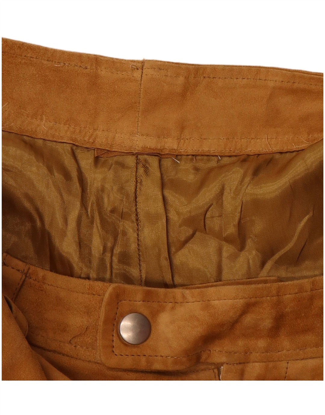 Pantaloni corti da donna in pelle scamosciata VINTAGE W32 L25 Marrone