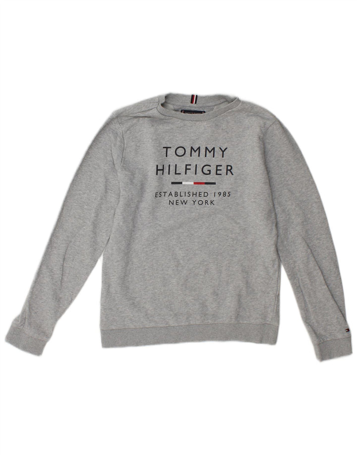 Felpa grafica da bambino Tommy Hilfiger 12-13 anni grigio chiazzato