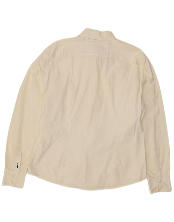 Gas Camicia da uomo XL Cotone a righe bianco sporco