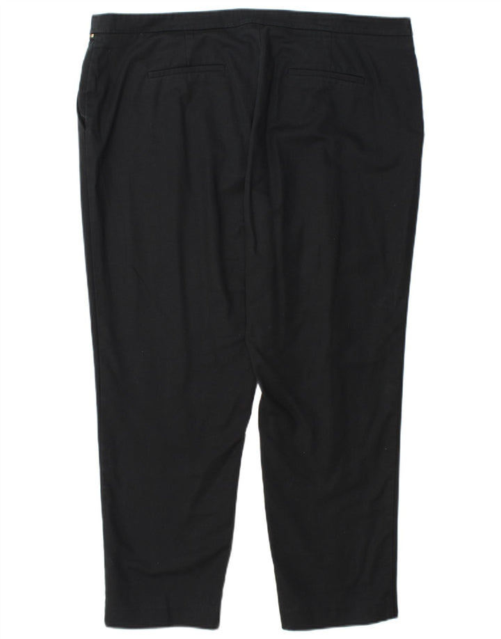 CALVIN KLEIN Pantaloni cropped dritti da donna W38 L27 cotone nero