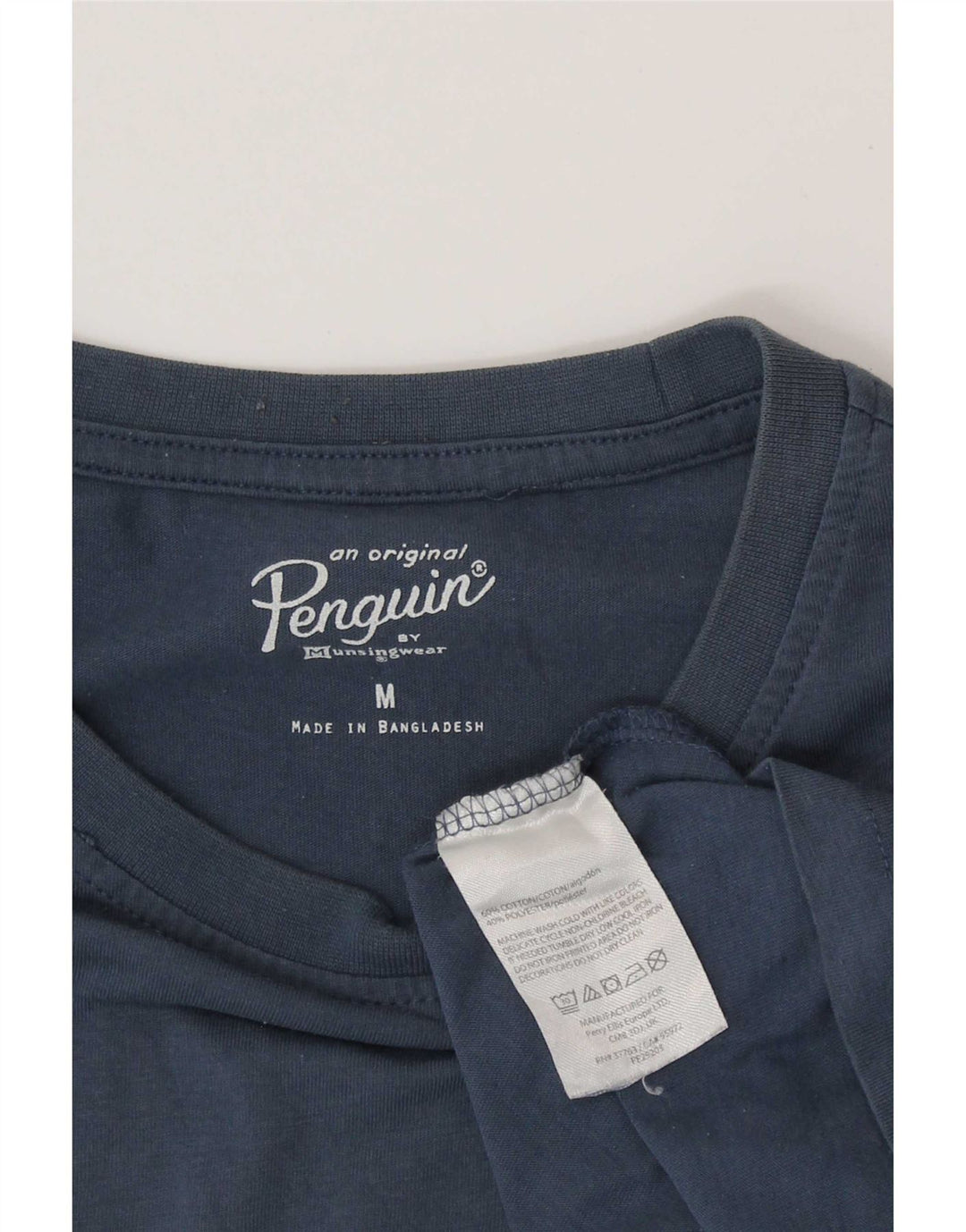 T-shirt grafica da uomo Penguin Top in cotone blu navy medio