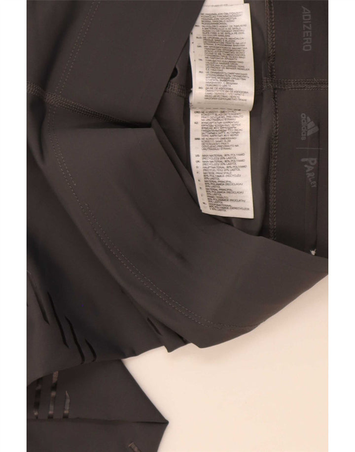 Leggings Adidas Climalite da donna UK 8/10 Poliammide a strisce grigie piccole