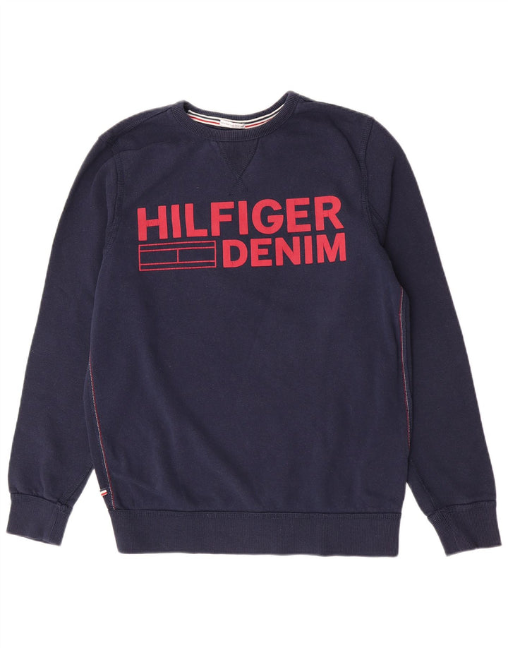 Felpa grafica da uomo Tommy Hilfiger Maglione medio in cotone blu navy