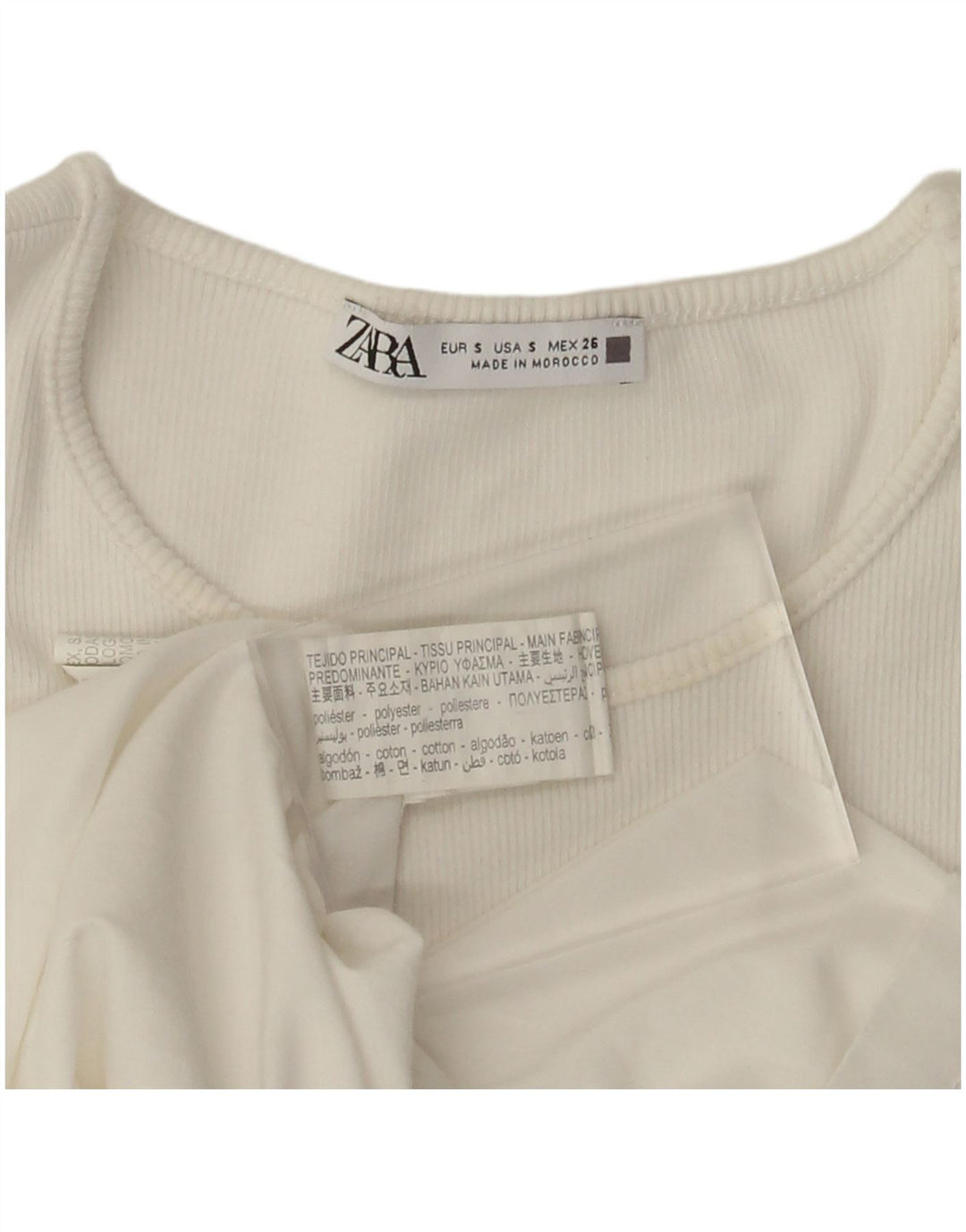 Abito a trapezio da donna Zara a pipistrello UK 8 piccolo in poliestere bianco sporco