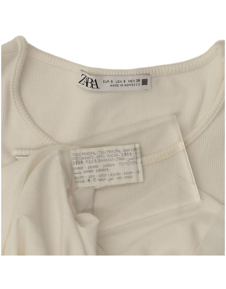 Abito a trapezio da donna Zara a pipistrello UK 8 piccolo in poliestere bianco sporco