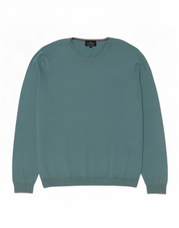Maglione maglione girocollo da uomo Marks & Spencer blu Harbour XL turchese