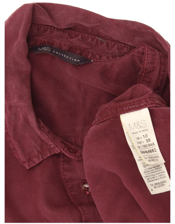Camicia di jeans da donna Marks & Spencer UK 10 piccola Lyocell bordeaux
