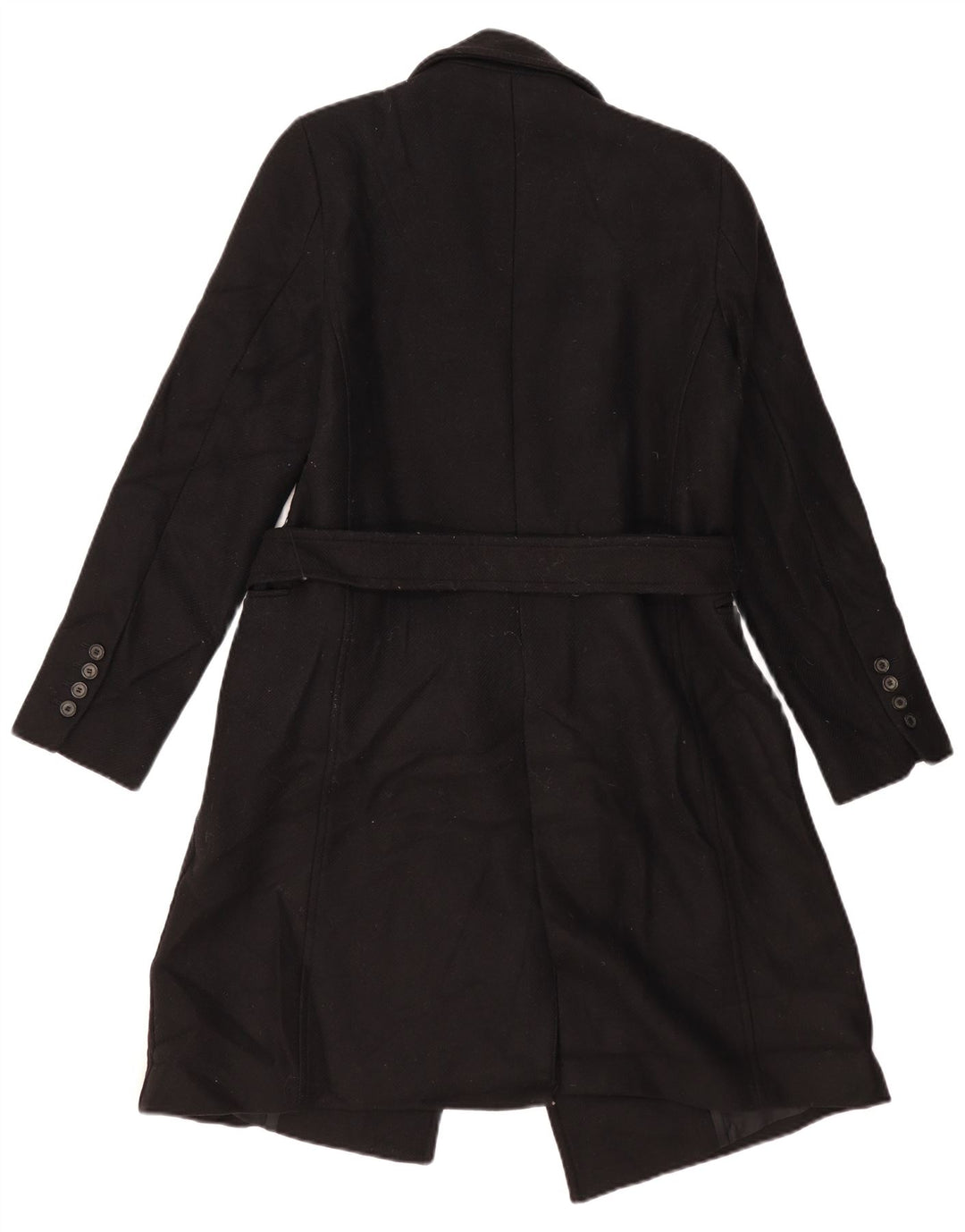 Cappotto ZARA Donna UK 10 Small Nero Lana