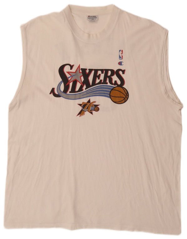 CHAMPION Canotta grafica da uomo Allen Iverson Philadelphia 2XL bianco sporco