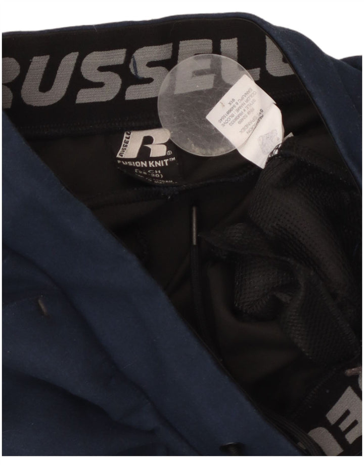 Pantaloni da tuta da uomo Russell Athletic, pantaloni da jogging, piccoli, in poliestere blu navy