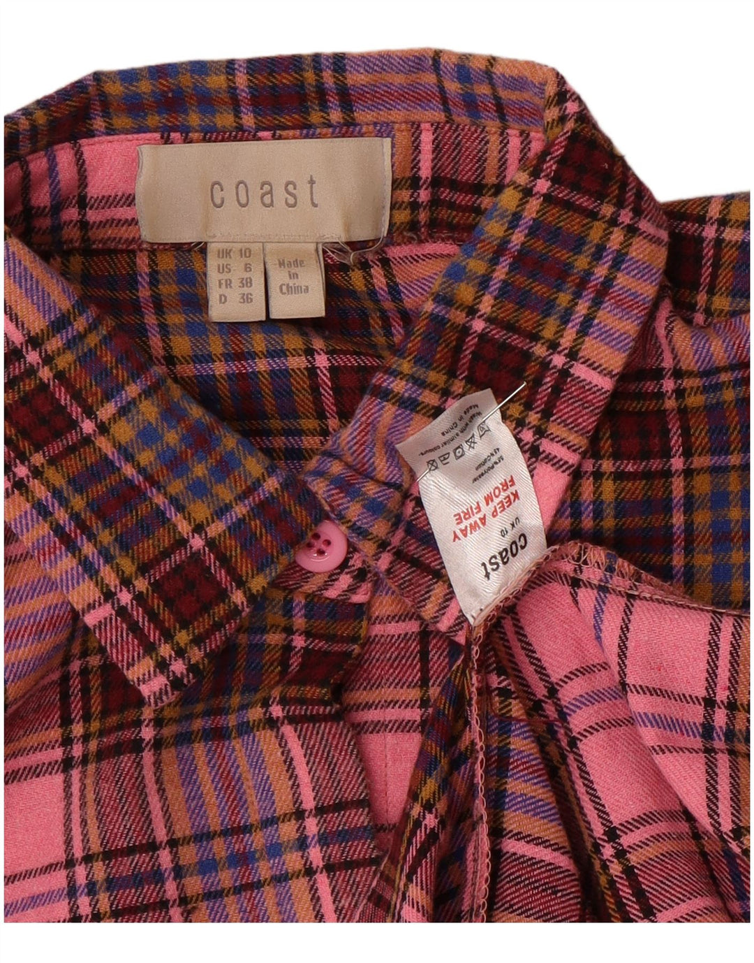 Abito lungo oversize a maniche lunghe da donna Coast UK 10 piccoli quadri rosa