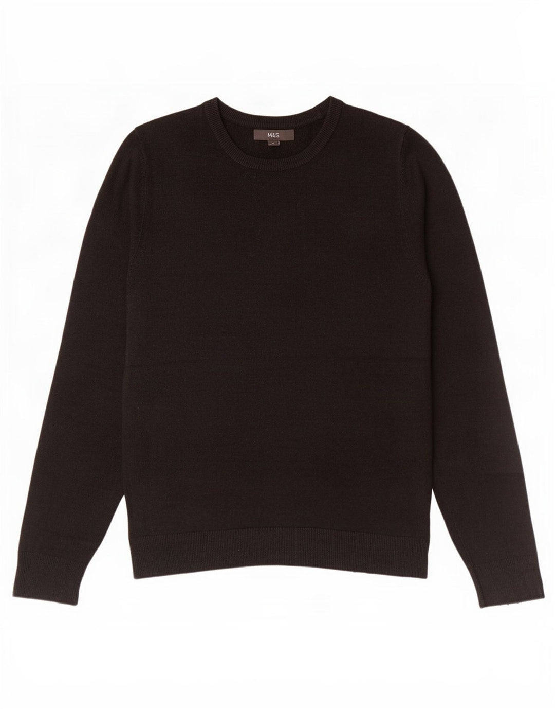 Maglione da uomo Marks & Spencer con scollo a barca, acrilico nero medio
