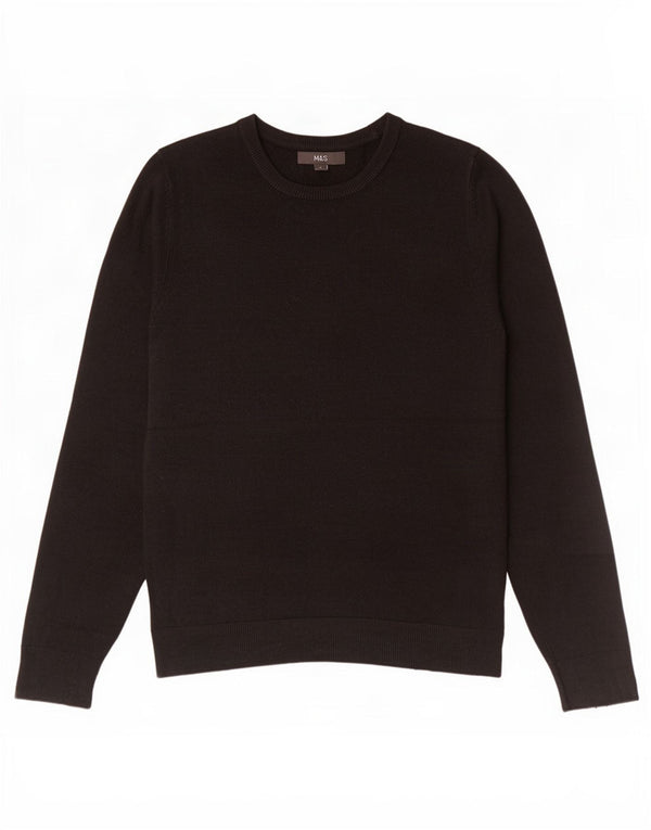 Maglione da uomo Marks & Spencer con scollo a barca, acrilico nero medio