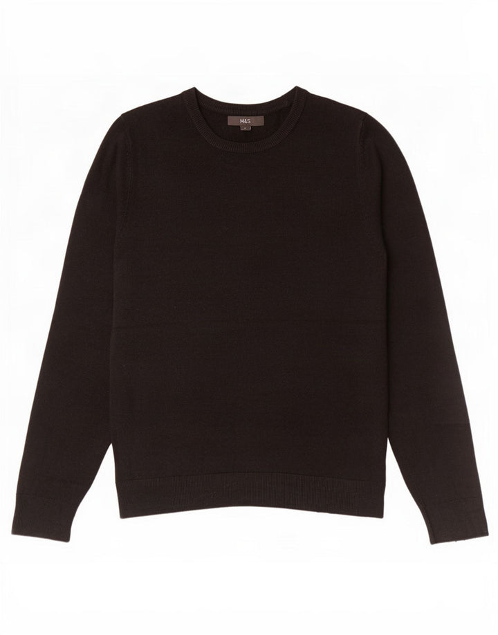Maglione da uomo Marks & Spencer con scollo a barca, acrilico nero medio
